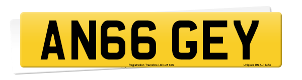 Registration number AN66 GEY